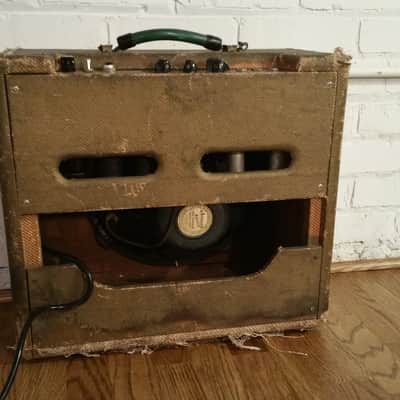 Vintage 1954 Fender Tweed Deluxe Guitar Amplifier 5D3 Wide Panel image 8