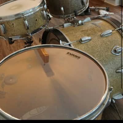 Pearl Stencil MIJ Gold Sparkle  Drum Set Kit image 2
