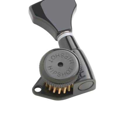 Hipshot Grip-Lock Open 18:1 6 inline Black Lefty locking Staggered tuners 6K1GL0BT-Stag
