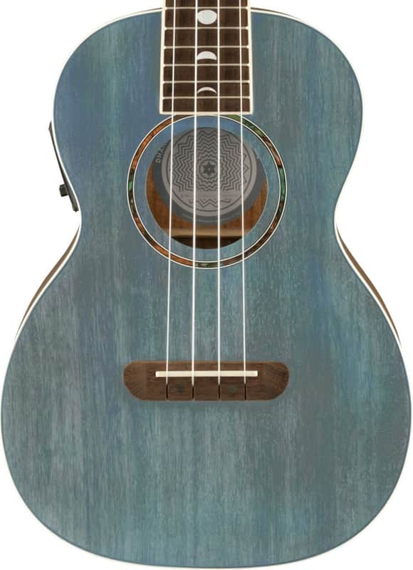 Fender Dhani Harrison Ukulele, Walnut Fingerboard, Turquoise w/Gig Bag image 1