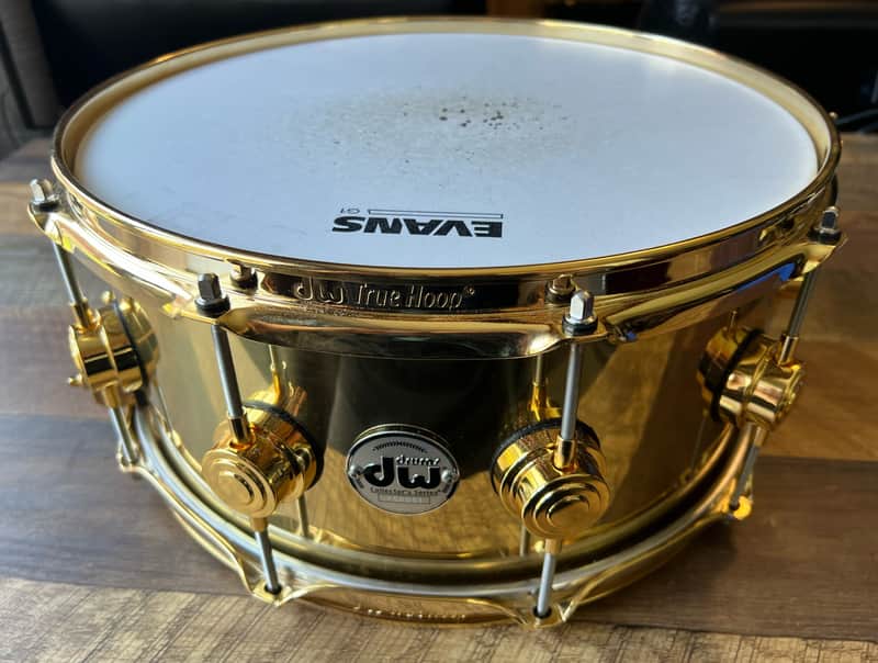 DW Collectors Bell Brass Snare Drum 14x6.5 Gold Hardware image 1