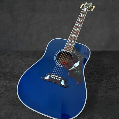 Gibson Custom Shop Dove Quilt Acoustic-Electric Guitar – Viper Blue image 2