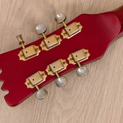 1993 Mosrite USA '64 Ventures Model "Built in Soul" Candy Apple Red w/ Vibramute, Case image 5