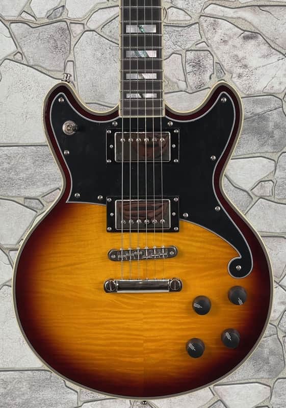 D’Angelico Deluxe Brighton in Vintage Sunburst with Hard Case image 1