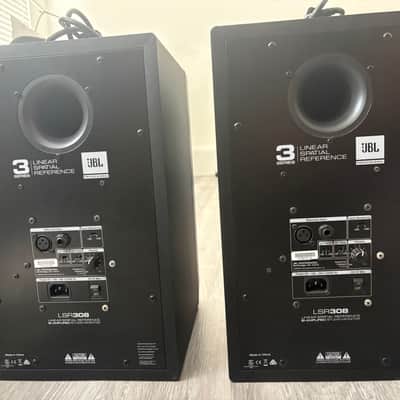 JBL LSR308 8" Powered Studio Monitors (Pair) - Very Good with Power Cables image 2