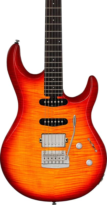 Sterling LK100 HSS Steve Lukather Signature Electric Guitar, Rosewood Fingerboard, Heritage Cherry Burst image 1