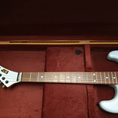 RARE Vintage ESP M-I 1988 Ice Blue Banana Hockey Stick Kramer Van Halen Headstock MIJ Super Strat image 5
