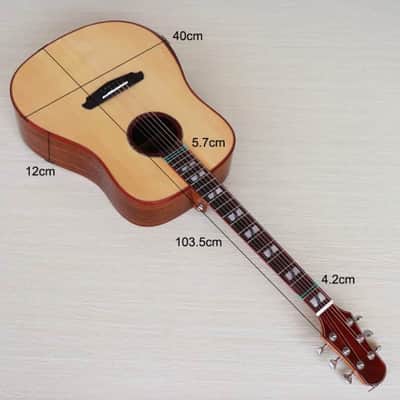 Handmade Custom 6 String Acoustic Guitar, Solid Spruce Top Body, Mahogany Wood Neck image 3