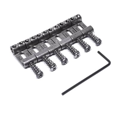 Genuine Highwood Contoured Saddles, Set of 6, 2-1/8" import spacing, Aged Relic Nickel