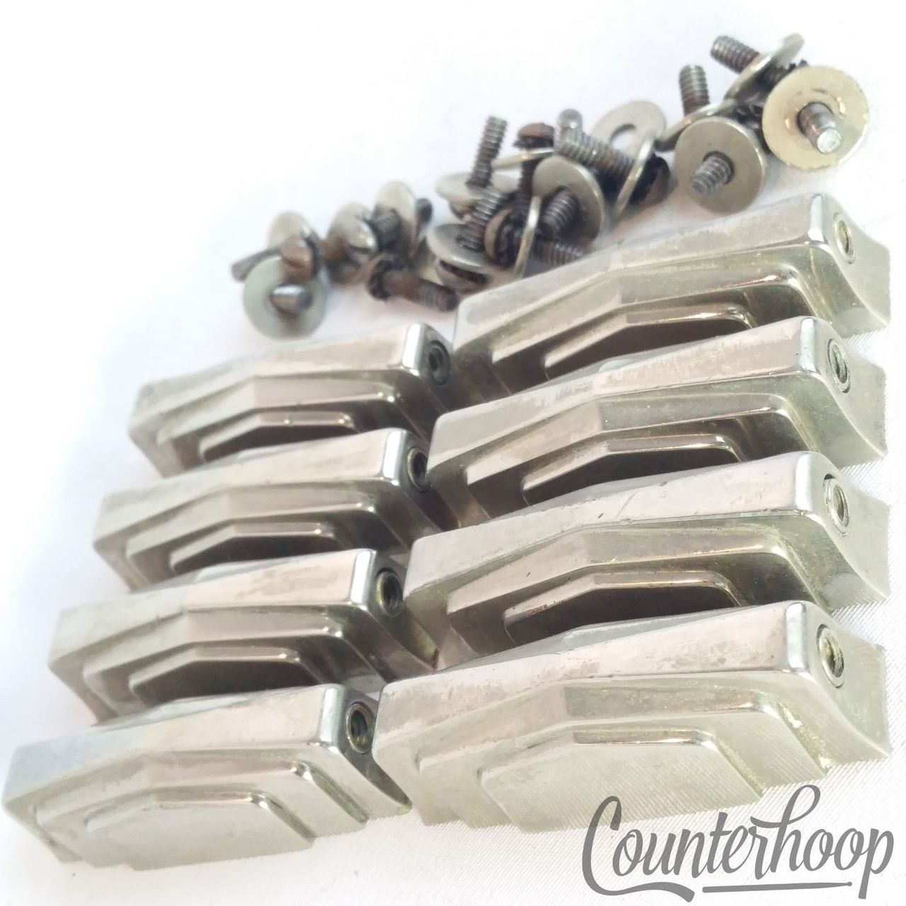 Ludwig 8x Nickel Imperial Snare Drum Lugs 2 3/16" Silver Anniversary Vintage 30s — main photograph