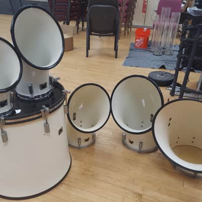 North 7 Piece Double Kick White Drum kit 70's - White image 1
