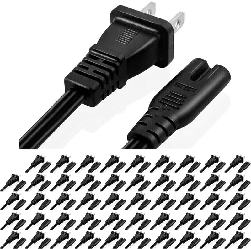 50 Pcs Extra Long AC Wall Power Cord for Led TV Computer PS3 - PS5 6Feet 3 Prong image 1