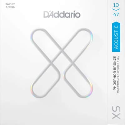 D'Addario XSA1047-12 XS Light Coated Phosphor Bronze 12-String Acoustic Guitar Strings, 10-47 image 1