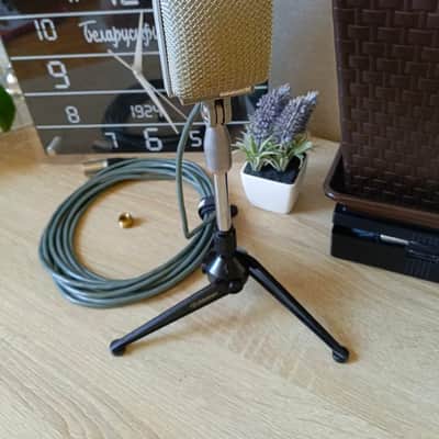 rear BEAG dynamic microphone EAG MD-16N (akg D12 type) 1970s XLR with stand image 20