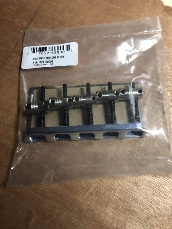 American Standard 5-String Bass Bridge Assembly ('08-'16) Chrome image 1