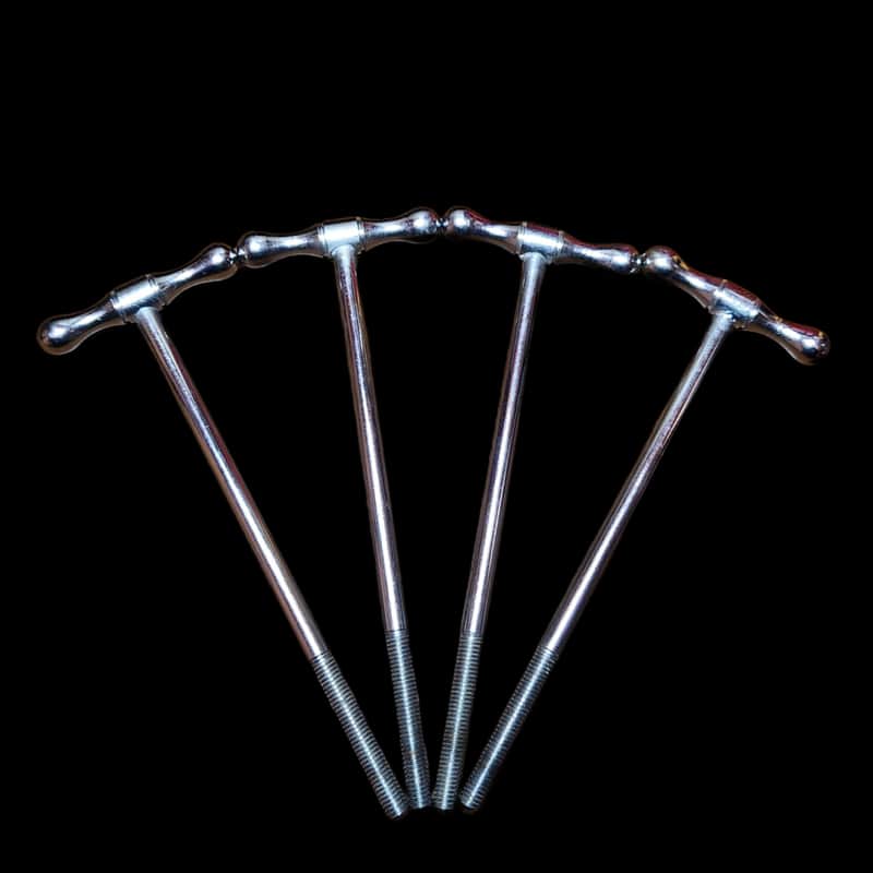 (4) Vintage Tama Star Hoshino 5-1/2" Bass Drum Chrome T-Rods Faucet Handle MIJ image 1