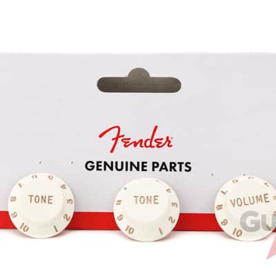 Genuine Fender Stratocaster/Strat Guitar Knobs - 2 Tone, 1 Volume - PARCHMENT image 5