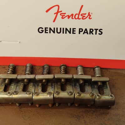 aged Fender Strat PAT PEND Stratocaster SADDLES kit PN 0992091000 USA vintage RELIC image 1