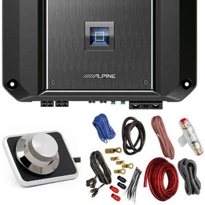 Alpine R2-A60F 4 Channel 600W Class D Amplifier RUX-H01 Bass Knob & KIT4 AMP Kit image 1
