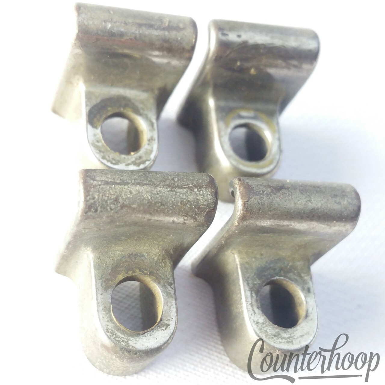 Ludwig 4x Tension T-Rod Clips Single-Flange Rim Floor/Tom/Snare Drum Nickel USA — main photograph