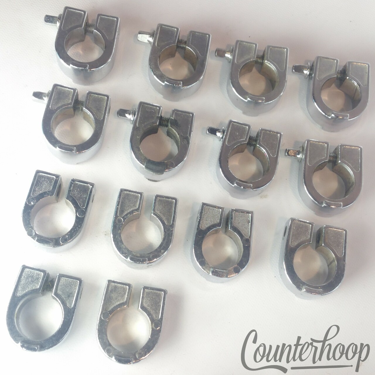 Gibraltar 7/8"Memory Locks Set 14x Chrome Stand/Mount Tube Clamp Parts 8w/T-rods — main photograph