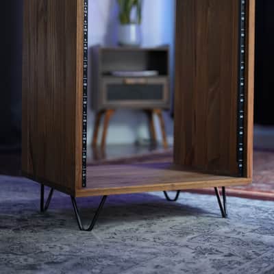 Immagine Handcrafted 14U Wood Studio Rack in Black Walnut - 8