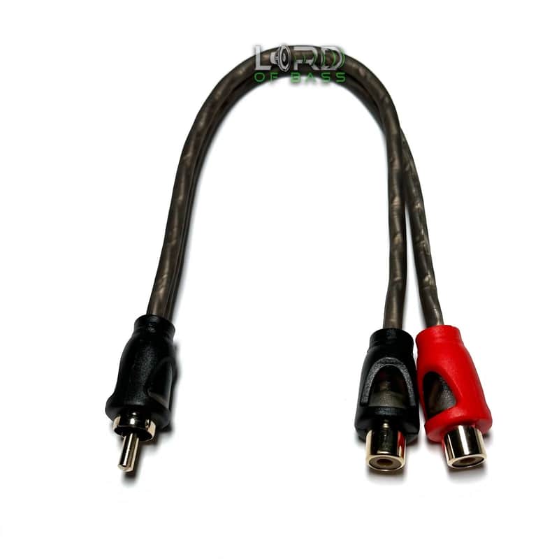 RCA Y Splitter Cable 1 Male to 2 Female Audio Adapter for Car Stereo Amplifier image 1