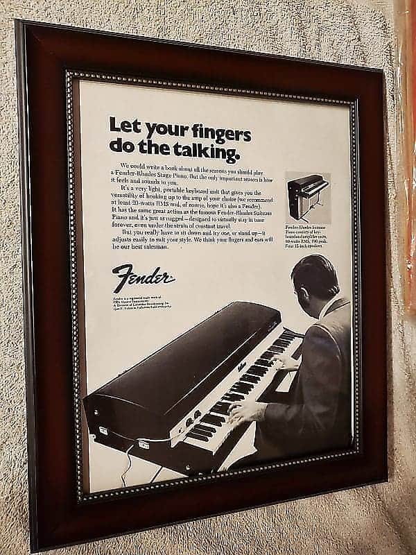 1972 Fender/Rhodes Promotional Ad Framed Stage Piano/ Suitcase Piano Original image 1