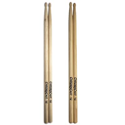 ChromaCast 5A & 7A USA Made Hickory Drumsticks Pair - Wood Tipped - Drum Sticks Tour Tested by Pro Drummers - Real American Hickory Wood image 1