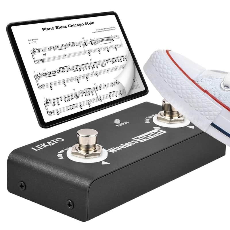 LEKATO Wireless Page Turner Pedal Bluetooth Foot Pedal for Tablets Phone (Android & IOS system above version 13.4 support) - External Pedal for LEKATO Loop Pedal Tuner Switching Control image 1