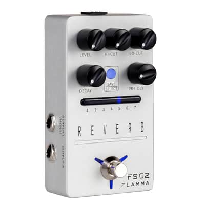 FLAMMA FS02 Reverb Pedal Stereo Guitar Effects with 7 Storable Preset Slots 7 Reverb Effects Room Hall Church Cave Plate Spring Mod True Bypass Trail On image 1