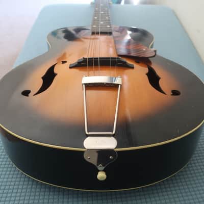 Vintage 1960s Unknown Maker Possibly Premier Kalamazoo Gibson Harmony Archtop Acoustic Guitar Circa Rare Geib & Schaeffer Lifton Sausage Handle Case Restoration Project image 22