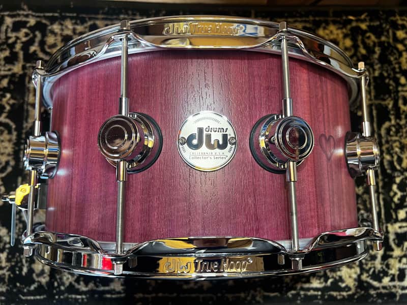 DW 6.5" x 14" Collector's Series Pure PurpleHeart Shell Snare Drum - Natural Satin Oil w/ Chrome Hardware image 1