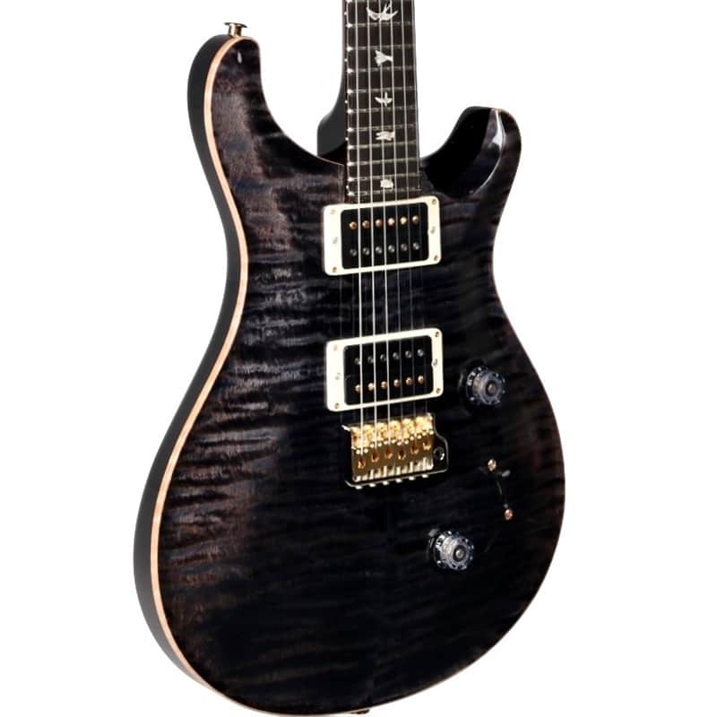 PRS Custom 24 Black Grey Black 10 Top Hybrid Package Pattern Thin