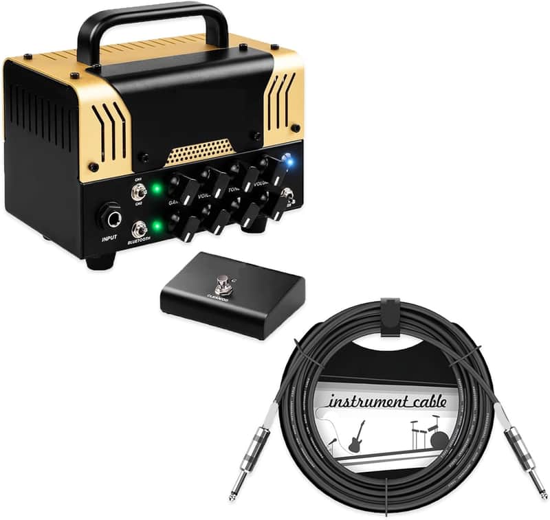 Mini Hybrid Amplifier Tube Head 20 Watt Preamp and Professional Audio Instrument Cable image 1