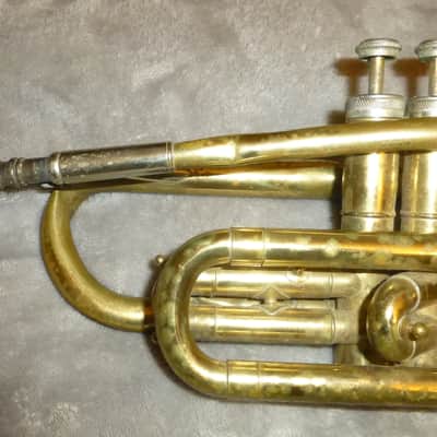 Vintage Silvertone Cornet 1968 - 1969 made in Elkhart Indiana Vincent Bach Corp 7-c Mouthpiece FOR PARTS OR REPAIR image 5