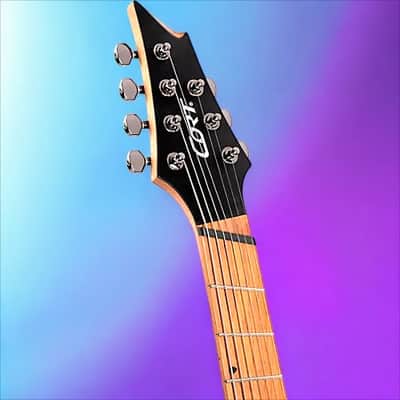 Cort KX307MSOP KX Series Multi-Scale 7 String Electric Guitar Open Pore Black image 5