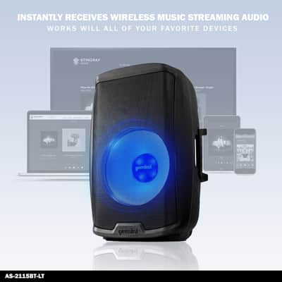 Gemini Sound AS-2115BT-LT-PK 2000W Bluetooth Active DJ PA Speaker System with Stand and Microphone image 4