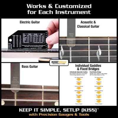 MusicNomad Precision 6 pc. Guitar Setup Gauge Tool Set (MN604) image 3
