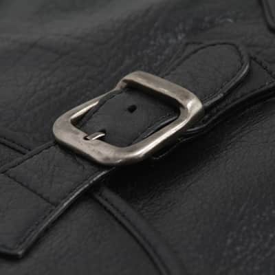 Harvest Fine Leather Black Buffalo & Canvas Gig Bag for Two Electric Bass Guitars image 11