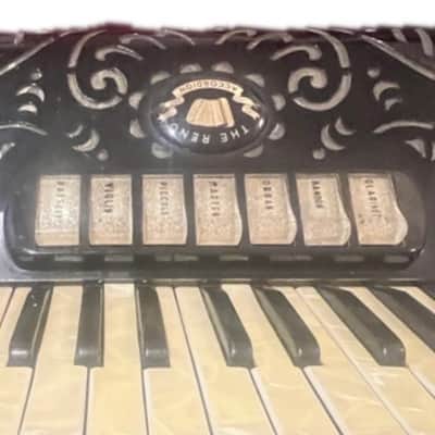 1950s vintage, very rare, Reno Accordion, 120/41, 7/3 registers, excellent condition, mother-of-pearl keys, original case image 8