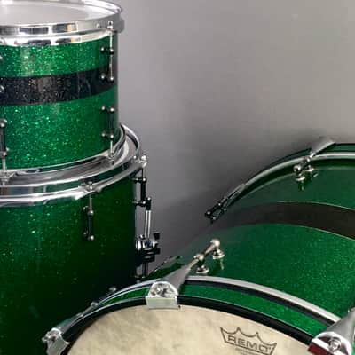 C&C Custom Drums Green Glass Glitter USA Order Made Drum Set Rock Kit CC Cardwell & Cardwell CC Maple Shells 12/14/22 image 20