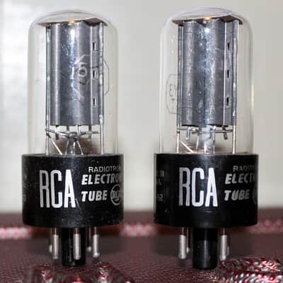 RCA 5Y3GT VT-197A PERFECT MATCH PAIR BLACK PLATE D GETTER TEST NOS++ VINTAGE 1956-57 image 1