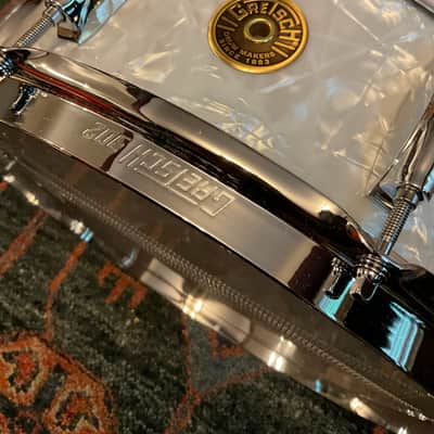 Gretsch USA Broadkaster 5x14 Snare Drum - 60s White Marine image 5
