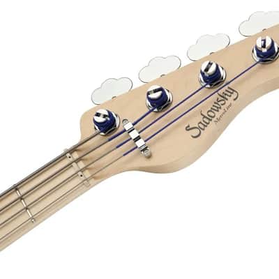 Sadowsky MetroLine 21-Fret Vintage P/J Bass-Swamp Ash Body-4 String-Ocean Blue Transparent Satin image 7