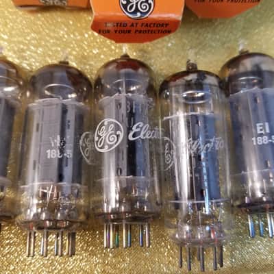 G.E ONE (1) 12BH7A tNOS AT1000 TESTED Vacuum Tube T4 long flat RCA-style plate 12BH7 dual triode 1968-1976 image 6