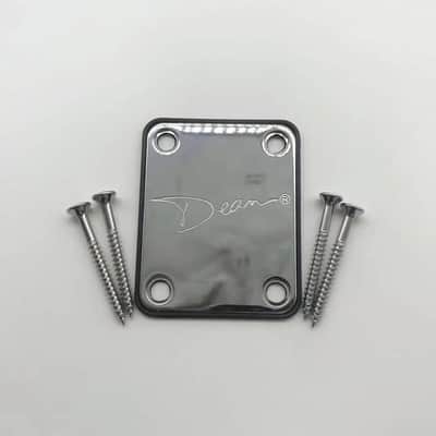 Dean Chrome Guitar Neck Plate with Screws image 1