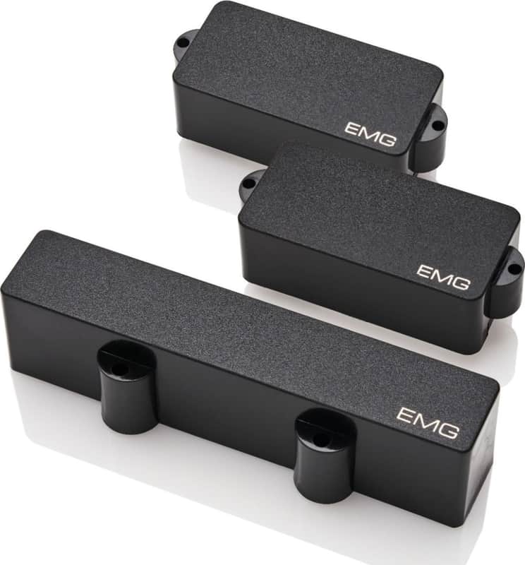 EMG Doug Wimibish Signature 4-String Active P/J Bass Pickup Set, Black image 1