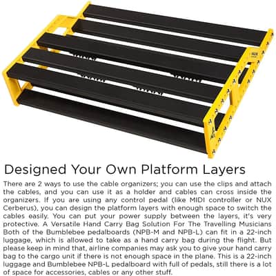 NuX EFX NPB-L (Large) Bumblebee Guitar Effects Pedalboard w/Bag, 13x18x4 Inches image 5