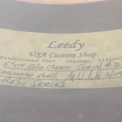 Leedy 6.5x14" Leedy USA Custom Shop / Craviotto Solid Cherry Shell “Relic Series” Snare Drum 2008 #2 of 3!! image 3